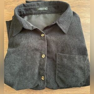 Black  corduroy shirt jacket size medium